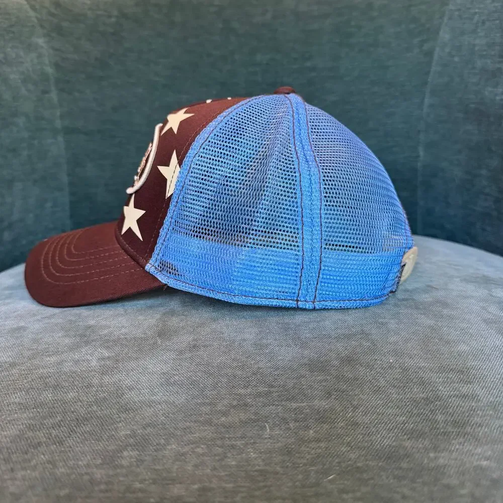New With Tags Von Dutch Trucker Hat - Brown & Blue Stars Design